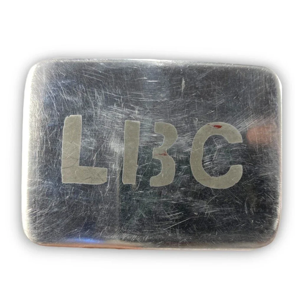Vintage Belt Buckle LBC L 13‎ C Metal Silver Color Gift